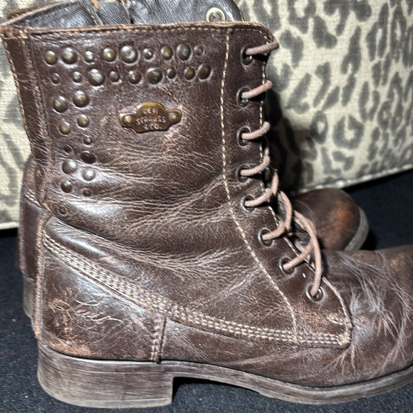 Vintage Levi's Dark Brown Boots Studded Detail lace up baddie boots women’s 7.5 - Picture 10 of 10